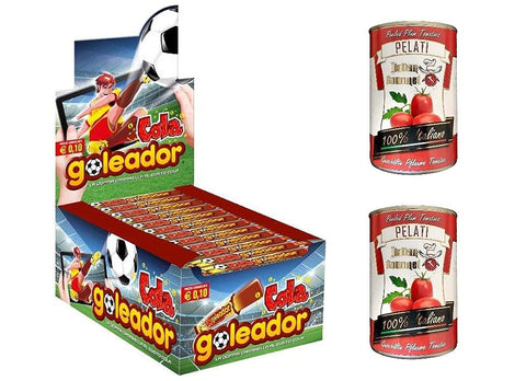 Goleador Lollies Goleador Cola Geschmack italien Bonbon Lollies 200 Stücke + Italian Gourmet 100% italienische geschälte Tomaten dosen 2x 400g 8388766535601