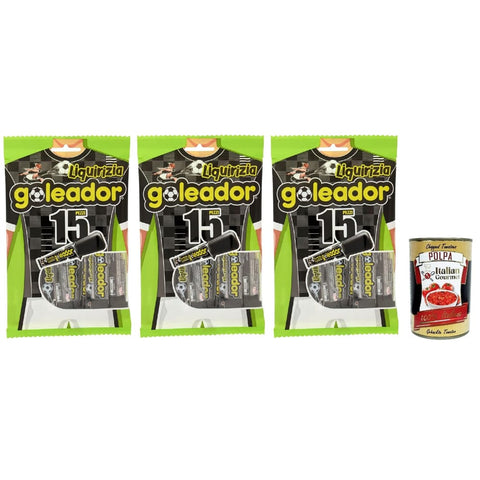Goleador Snack Kuchen & Backwaren Goleador Liquirizia Doppel Süßigkeit, gummiary Lakritze -Geschmack, 3x 120g, Süßigkeiten, die einzeln singen Original italienisch inkl. Italian Gourmet Polpa 400g 8003440123010