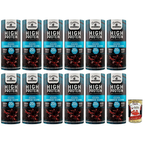 Granarolo HIGH Milchshakes Granarolo HIGH PROTEIN Milkshake DARK CHOCO BOMB UHT-Dauergetränk auf Basis von Magermilch Laktosefrei und Glutenfrei 235 ml 12x italienisch Original Pastasauce 8002670167610