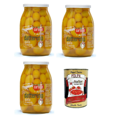 Grangusto CARBONE – Datterino Giallo naturale Natürlicher gelber Datterino 3x 1 kg Würzsaucen italienisch Original
