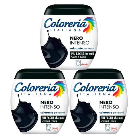 Grey Textilfarben GREY Coloreria Italiana Textilfarbe für Waschmaschinen, kräftiges Schwarz, belebt oder verändert die Farbe der Kleidungsstücke – 3 Packungen Einzeldosen 8015500652989
