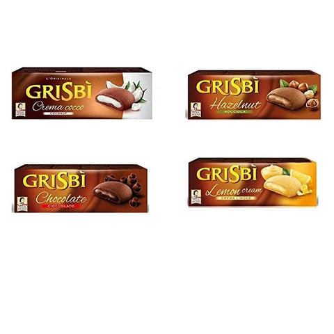 Grisbi TESTPAKET Vicenzi Zitrone Haselnuss Schokolade Kokosnuss (4 x 150 g) Kekse italienisch Original