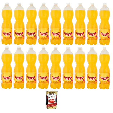 Guizza Bitter Lemon Guizza Soleila senza Zuccheri Aggiunti Soleila ohne Zuckerzusatz, 18 x 1,5L Original italienisch inkl. Italian Gourmet Polpa 400g 8032804040014