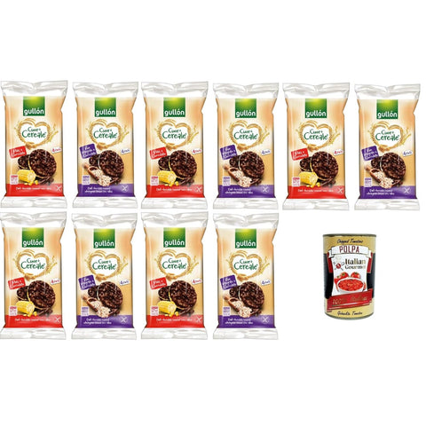 Gullon Cuor Flips Gullon Cuor di Cereale Gallette di Mais e di Riso Ricoperte di Cioccolato Fondente Cuor di Cereal Mais- und Reiskuchen mit dunkler Schokolade überzogen 10x100 g 8032804040014