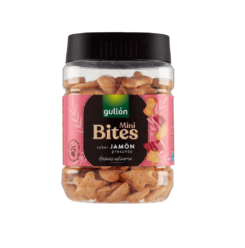 Gullon Gesalzener Snack & Cracker 4x Gullon mini bites al prosciutto herzhafte Schinkenkekse 250 g 8410376069181