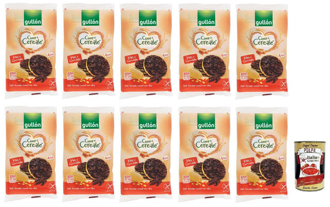 Gullon Gullón Cuor di Cereale Vollkorn Maiswaffeln umhüllt von dunkler Schokolade Glutenfrei Packung mit 10x 100g italienisch Original