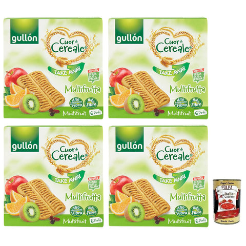 Gullon Gullón Cuor di Cereale Take Away Multifrutta Obstriegel Packung mit jede Packung enthält 6 Portionen à 4x 144g + 24g italienisch Original