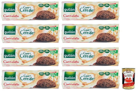 Gullon Kekse 8x Gullón Cuor di Cereale Cioccolato Kekse,Vollkornkekse mit Schokolade und Haferflocken,Packung mit 280g + Italian Gourmet Polpa di Pomodoro 400g Dose 8410376039979