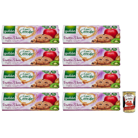 Gullon Gullón Cuor di Cereale Frutta Kekse Vollkornkekse Getreidekekse mit Früchten und Haferflocken Packung mit 8x 300g italienisch Original