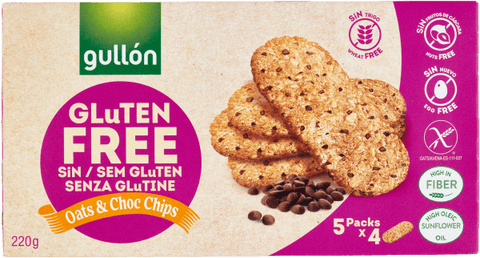 Gullon Kekse Gullon Biscotti di Avena con Gocce di Cioccolato, Senza Glutine Glutenfrei 220g 8410376061772