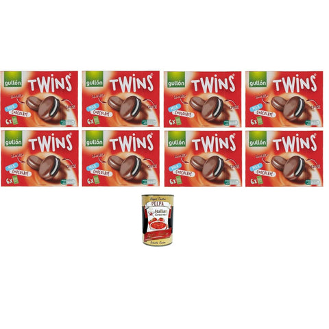 Gullon Kekse Gullon Biscotti Twins Milchschokolade Mit Sahne gefüllte und mit Vollmilchschokolade überzogene Kakaokekse 8x 252gr Original italienisch inkl. Italian Gourmet Polpa 400g 8032804040014