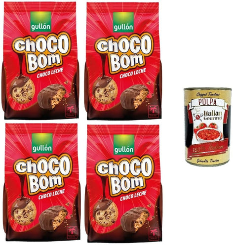 Gullon Kekse Gullon Choco Bom Milk Chocolate Cookies Milchschokoladenkekse 4x 200 g+ Italian Gourmet polpa 400g 8410376069204