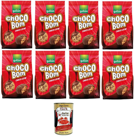 Gullon Kekse Gullon Choco Bom Milk Chocolate Cookies Milchschokoladenkekse 8x 200 g+ Italian Gourmet polpa 400g 8410376069204