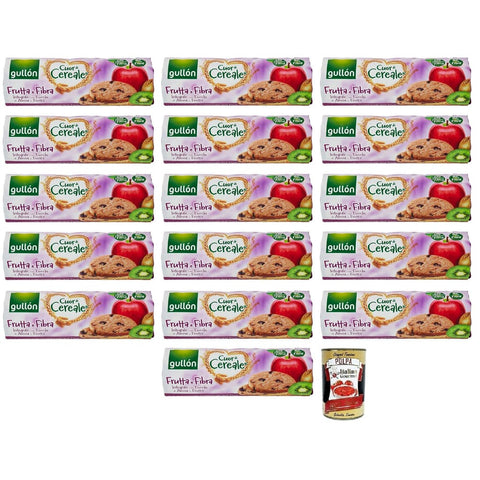 Gullon Kekse Gullon Gullón Cuor di Cereale Frutta Kekse Vollkornkekse Getreidekekse mit Früchten und Haferflocken Packung mit 300 g 16x italienisch Original + kostenlos Polpa 8410376040425