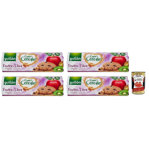 Gullon Kekse Gullon Gullón Cuor di Cereale Frutta Kekse Vollkornkekse Getreidekekse mit Früchten und Haferflocken Packung mit 300 g 4x italienisch Original + kostenlos Polpa di 8410376040425