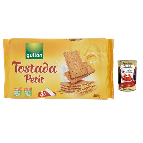 Gullon Kekse Gullon Gullón Petit Tostada Traditioneller Kekse Packung mit jede Packung enthält 3 Portionen à 400g + 133,3g italienisch Original 8410376048582