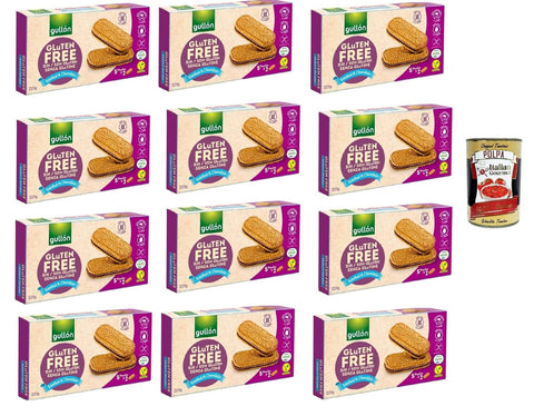 Gullon Snack Kuchen & Backwaren Gullon Sandwich Chocolate, Kekse mit Hafer- und Schokoladencremefüllung, gluten frei, gluten free Vegan, 12x 220g + Italian Gourmet polpa 400g 8410376061789