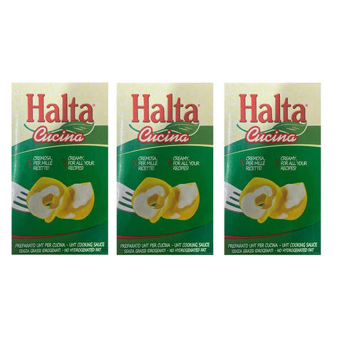 Halta Cucina Preparato Alimentare UHT per Cucina Cremige Zubereitung UHT für die Küche Ideal für Pasta, Saucen 3x1000ml Original italienisch