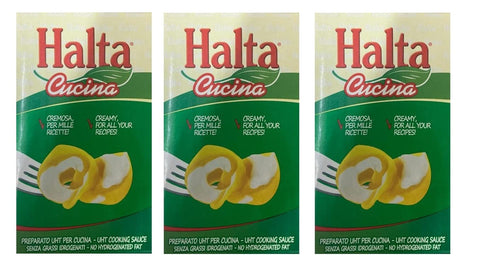 Halta Bratensaucen 3x Halta Cucina Preparato Alimentare UHT per Cucina Cremige Zubereitung UHT für die Küche Ideal für Pasta, Saucen, Pizza Kochsahne Sahne 1000ml 8004172000907
