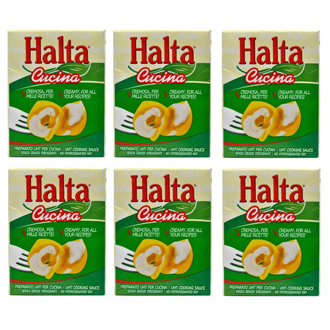 Halta Cucina Preparato Alimentare UHT per Cucina Cremige Zubereitung UHT für die Küche Ideal für Pasta, Saucen 6x200ml Original italienisch