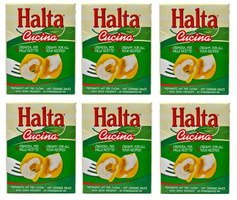 Halta Bratensaucen 6x Halta Cucina Preparato Alimentare UHT per Cucina Cremige Zubereitung UHT für die Küche Ideal für Pasta, Saucen, Pizza Kochsahne Sahne 200ml 8004172000501