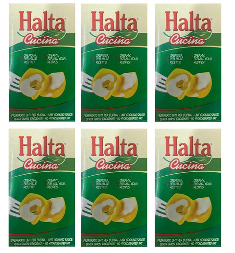 Halta Crème Fraîche, Sauerrahm & Sahne 6x Halta Cucina Preparato Alimentare UHT per Cucina Cremige Zubereitung UHT für die Küche Ideal für Pasta, Saucen, Pizza Kochsahne Sahne 1000ml 8004172000907