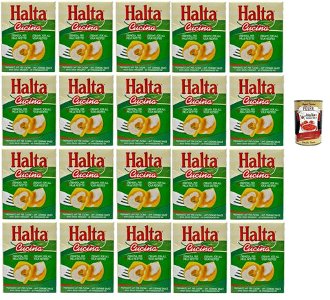 Halta Crème Fraîche, Sauerrahm & Sahne Halta Cucina UHT-Kochcreme, 200 ml, 20er Pack, Ideal für Pasta, Soßen und Pizza, + Italian Gourmet polpa 400g