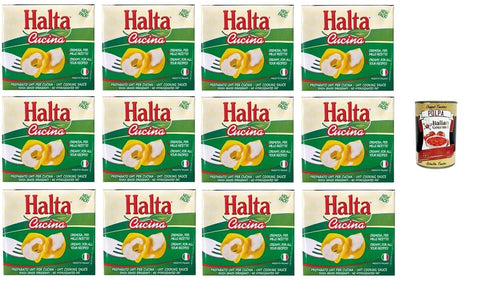 Halta Koch- & Backzutaten Halta Cucina Preparato Alimentare UHT per Cucina Cremige Zubereitung UHT für die Küche Ideal für Pasta, Saucen, Pizza Kochsahne Sahne 12x500ml+ Italian Gourmet polpa 400g 8004172000495