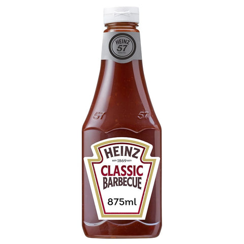 Heinz Barbequesaucen Heinz Barbecue Sauce – Rauchig würzige Grillsauce in der Kopfsteherflasche – 4 x 875 ml Barbequesaucen italienisch Original 8715700423524