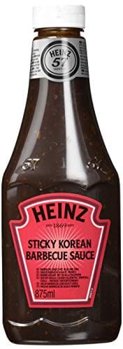 Heinz Barbequesaucen Heinz Sticky Korean Barbecue Sauce – Barbecue Sauce nach asiatischer Art in Kopfsteherflasche – 1 x 875 ml 5000157107725