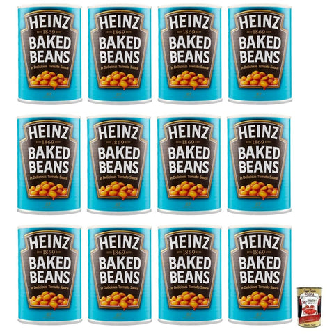Heinz Hülsenfrüchte & Bohnen Heinz Baked Beans Weiße Bohnen in Tomatensauce reich an Ballaststoffen reich an Eiweiß und wenig Fett Dose 12x 415g italienisch Original 5000157024671