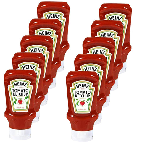 Heinz Tomatenketchup Kopfstehflasche, 10er Pack (10 x 500 ml Flasche) Original italienisch