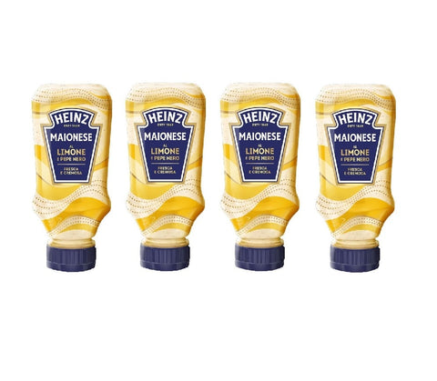 Heinz Salsas 4x Heinz Maionese al Limone e Pepe Nero 220gr Mayonnaise mit Zitrone und schwarzem Pfeffer