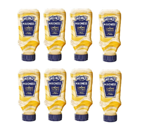 Heinz Salsas 8x Heinz Maionese al Limone e Pepe Nero 220gr Mayonnaise mit Zitrone und schwarzem Pfeffer