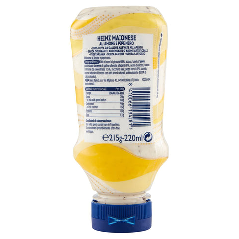 Heinz Salsas Heinz Maionese al Limone e Pepe Nero 220gr Mayonnaise mit Zitrone und schwarzem Pfeffer