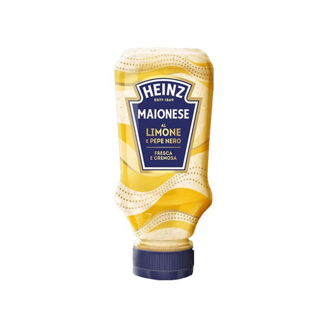 Heinz Salsas Heinz Maionese al Limone e Pepe Nero 220gr Mayonnaise mit Zitrone und schwarzem Pfeffer