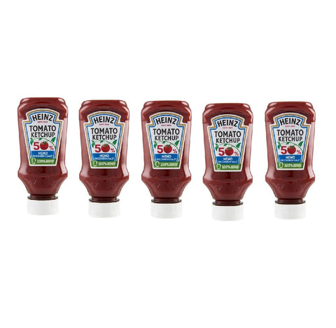 Heinz Saucen & Marinaden 5x Heinz Tomato Ketchup 50% Meno Zucchero e Sale 50 % weniger Zucker und Salz 235 g