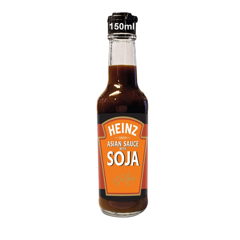 Heinz Asian Sauce mit Soja – Asiatische Sauce in der Glasflasche – 12 x 150 ml Sojasaucen italienisch Original