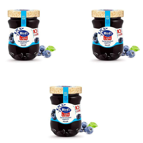 Hero Light Mirtilli Konfitüre Leichte Brotaufstriche Blaubeeren Italien 3x280g Original italienisch Gebäck