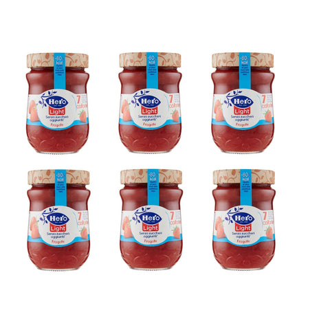 Hero Light Fragole Konfitüre Leichte Brotaufstriche Erdbeeren Italien 6x280g Original italienisch Gebäck
