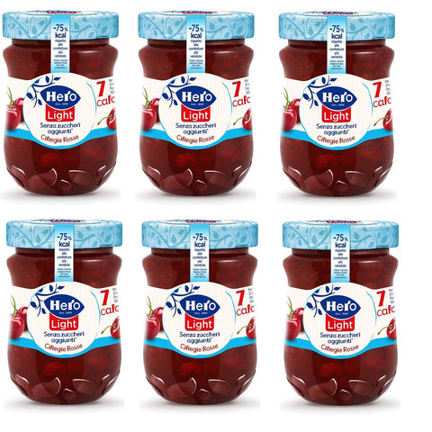Hero Light Konfitüre Leichte Brotaufstriche Rote Kirschen Italien 6x280g Original italienisch Gebäck