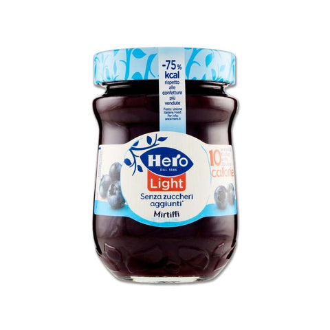 Hero Konfitüren Hero Light Mirtilli Konfitüre Leichte Brotaufstriche Blaubeeren Italien 280 g Konfitüren italienisch Original 8000080004372