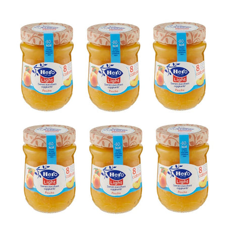 Hero Konfitüren Hero Light Pesche Konfitüre Leichte Brotaufstriche Pfirsiche Italien 280 g 6x Original italienisch 8000080004334