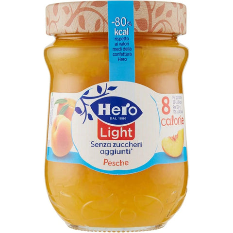 Hero Konfitüren Hero Light Pesche Konfitüre Leichte Brotaufstriche Pfirsiche Italien 280 g Konfitüren italienisch Original 8000080004334