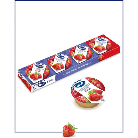 Hero Poker Strawberry Jam, 30 Packungen à 100 g (4 Einzeldosen x 25 gr), extra Konfitüre, hochwertiges Obst, ohne Konservierungsstoffe und ohne Farbstoffe italienisch Original
