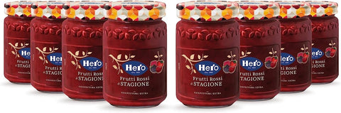 Hero Konfitüren Hero Seasonal Red Fruit Jam, 8 Gläser à 350 g, Konfitüre und Extra-Konfitüre mit in der letzten Saison geernteten Früchten, hochwertige Früchte, traditionelle Methode 8000080003030