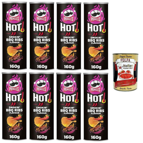 HOT Smokin' BBQ Abgepackte Gebäckstücke HOT Smokin' BBQ Ribs 8x 160gr Original italienisch inkl. Italian Gourmet Polpa 400g 8032804040014