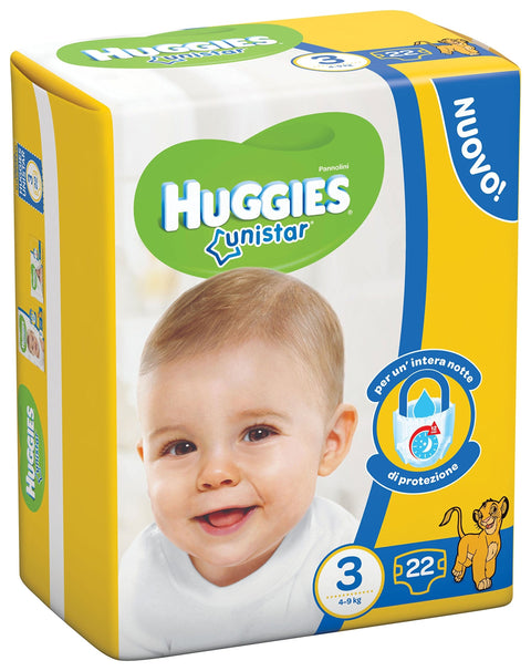 HUGGIES Babywindeln Huggies Unistar, Größe 3 (4 – 9 kg), 22 Windeln 5029053538921