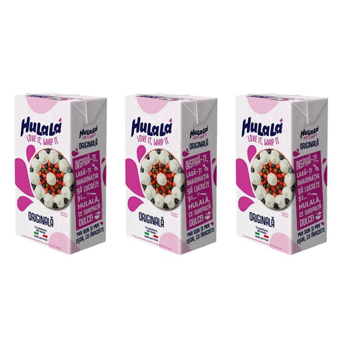 Hulalà Ausgelassenes & gehärtetes Fett Hulalà Panna da montare zuccherata gesüßtes Süßwarenprodukt Sahne zu montierendes 500ml laktosefrei und frei von gehärtetem Fett Italienisches Produkt basierend auf pflanzlichen Fetten 3x Original italienisch 8007990404964