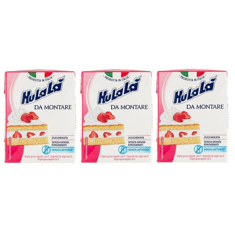 Hulalà Panna da montare zuccherata gesüßtes Süßwarenprodukt Sahne zu montierendes laktosefrei und frei von gehärtetem 3x 200ml italienisch Original